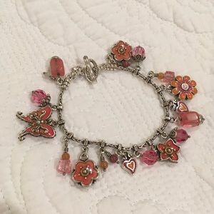 Brighton orange /pink charm bracelet